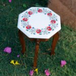 Octagonal White Marble Inlay Plate