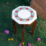 Octagonal White Marble Inlay Plate
