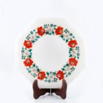 Octagonal White Marble Inlay Plate - Image 3