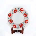 Octagonal White Marble Inlay Plate - Image 2