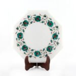 Octagonal White Marble Inlay Plate - Image 3