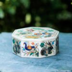 Octagonal White Marble Taj Mahal Jewelry Box