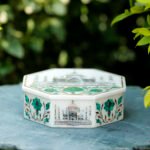 Octagonal White Marble Taj Mahal Jewelry Box