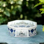 Octagonal White Marble Taj Mahal Jewelry Box
