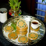 Handcrafted Brown Marble Inlay Coaster Set - Image 3