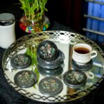 Handcrafted Black Marble Inlay Coaster Set - Image 2