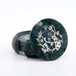 Handcrafted Green Marble Inlay Peacock Coaster Set - Image 2