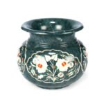 Handcrafted Green Marble Floral Pot - Image 2