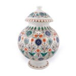 Handcrafted Marble Inlay Decorative Pot - Image 2