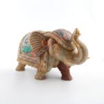 Handcrafted Brown Marble Inlay Elephant - Image 4