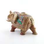 Handcrafted Brown Marble Inlay Elephant - Image 3