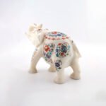 Handcrafted White Marble Elephant - Image 3