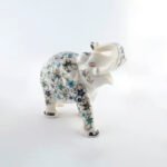 Handcrafted White Marble Floral Inlay Elephant - Image 4
