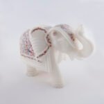 Handcrafted White Marble Inlay Elephant - Image 3