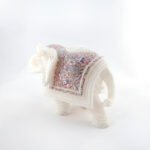 Handcrafted White Marble Inlay Elephant - Image 4