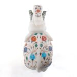 Handcrafted White Marble Inlay Elephant - Image 2