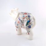Handcrafted Marble Inlay Elephant Figurine - Image 3