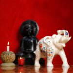 Handcrafted White Marble Elephant
