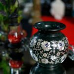 Luxury Green Marble Pot with Mother of Pearl Inlay