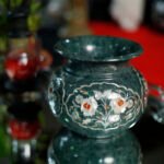 Handcrafted Green Marble Floral Pot