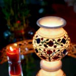 Handcrafted White Marble Floral Pot