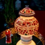White Marble Lidded Jar with Floral Pietra Dura Inlay
