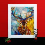 Handcrafted Marble Inlay Deer Wall Art Panel