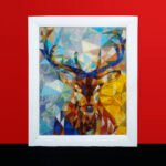 Handcrafted Marble Inlay Deer Wall Art Panel - Image 2