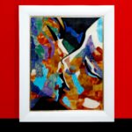 Handcrafted Abstract Marble Inlay Wall Art - Image 2