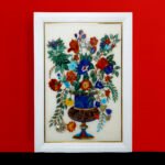 Handcrafted Floral Marble Inlay Wall Art - Image 2