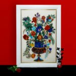 Handcrafted Floral Marble Inlay Wall Art