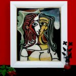Handcrafted Abstract Face Marble Inlay Wall Art