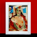 Handcrafted Abstract Woman Marble Inlay Wall Art - Image 2