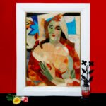 Handcrafted Abstract Woman Marble Inlay Wall Art