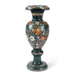 Handcrafted Dark Green Marble Inlay Flower Vase - Image 2
