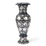Handcrafted Black Marble Tall Floor Vase - Image 2