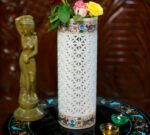 Handcrafted White Marble Jali Flower Vase