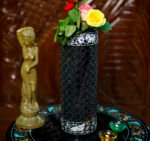 Handcrafted Black Marble Inlay Flower Vase
