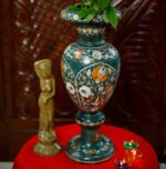 Handcrafted Dark Green Marble Inlay Flower Vase