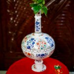 Handcrafted White Marble Inlay Decorative Vase