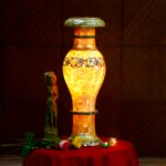 Handcrafted Marble Inlay Illuminated Vase