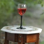 Handcrafted Marble Inlay Table Top with Peacock & Floral Border | Semi-Precious Stone Pietra Dura Octagonal Side Table - Image 2