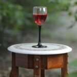 Handcrafted Round Marble Inlay Table Top with Floral Vine Design | Semi-Precious Stone Pietra Dura Side Table - Image 2