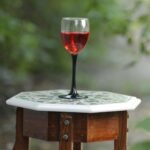 Handcrafted Marble Inlay Table Top with Floral Star Design | Semi-Precious Stone Pietra Dura Octagonal Side Table - Image 2