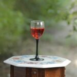 Handcrafted Marble Inlay Table Top with Elephant Motif Border | Semi-Precious Stone Pietra Dura Octagonal Side Table - Image 2