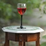 Handcrafted Marble Inlay Table Top with Peacock Border Design | Semi-Precious Stone Pietra Dura Octagonal Side Table - Image 2
