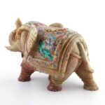 Handcrafted Marble Elephant Figurine with Multi-Color Semi-Precious Stone Inlay | Traditional Indian Decorative Showpiece - Image 2