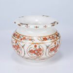 Handcrafted White Marble Flower Vase with Floral Pietra Dura Inlay | Semi-Precious Stone Decorative Pot - Image 2