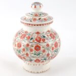 Handcrafted White Marble Lidded Urn with Floral Pietra Dura Inlay | Semi-Precious Stone Decorative Jar from Agra - Image 2