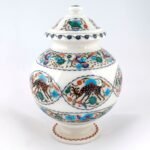 Handcrafted Marble Inlay Table Lamp with Peacock & Deer Motifs | Pietra Dura Art with Semi-Precious Stones – Agra - Image 2